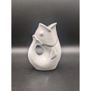 GurglePot White Fish Shaped Creamer Pitcher Vase Ceramic 6.5" 2006